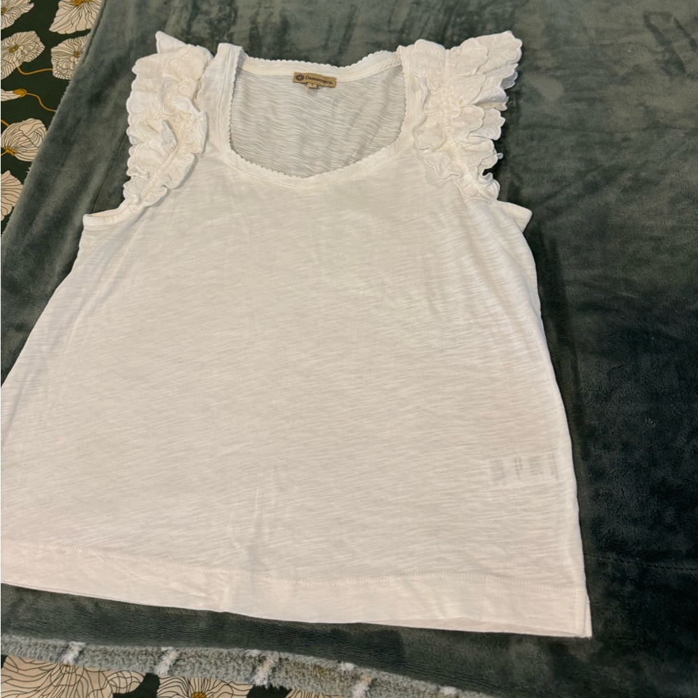 Democracy Embroidered Ruffle tee - Picture 5 of 9